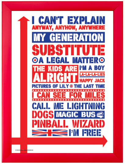 Who Singles poster with red frame